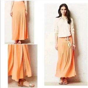 Anthropologie | Maeve Orange/Peach Flowy Maxi Skirt